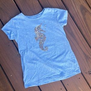 J. Crew Sequin Seahorse tee